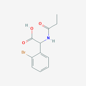 molecular formula C11H12BrNO3 B7628475 2-(2-Bromophenyl)-2-(propanoylamino)acetic acid 