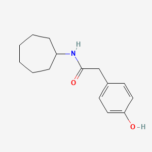 molecular formula C15H21NO2 B7628499 N-cycloheptyl-2-(4-hydroxyphenyl)acetamide 