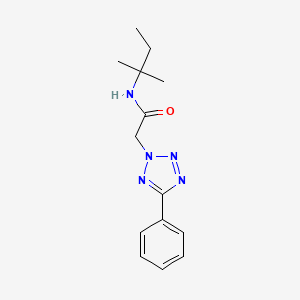 molecular formula C14H19N5O B7628504 N-(2-methylbutan-2-yl)-2-(5-phenyltetrazol-2-yl)acetamide 