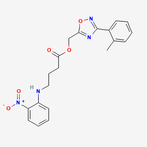 molecular formula C20H20N4O5 B7628527 [3-(2-Methylphenyl)-1,2,4-oxadiazol-5-yl]methyl 4-(2-nitroanilino)butanoate 