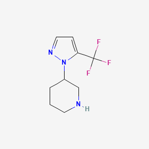 molecular formula C9H12F3N3 B7628550 3-[5-(Trifluoromethyl)pyrazol-1-yl]piperidine 