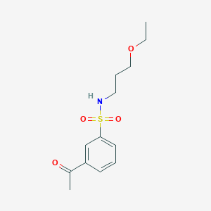molecular formula C13H19NO4S B7628596 3-acetyl-N-(3-ethoxypropyl)benzenesulfonamide 