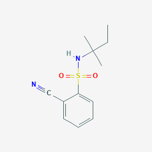 molecular formula C12H16N2O2S B7628602 2-cyano-N-(2-methylbutan-2-yl)benzenesulfonamide 