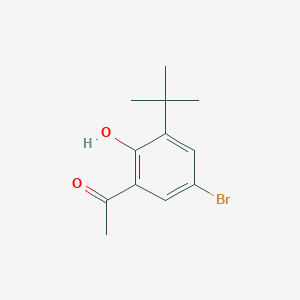 molecular formula C12H15BrO2 B7628604 1-(5-Bromo-3-(tert-butyl)-2-hydroxyphenyl)ethanone 