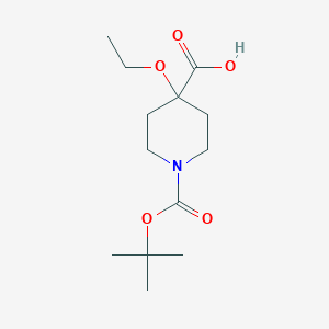 molecular formula C13H23NO5 B7628609 1-[(Tert-butoxy)carbonyl]-4-ethoxypiperidine-4-carboxylic acid 