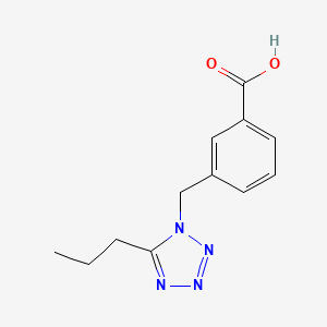 molecular formula C12H14N4O2 B7628674 3-[(5-Propyltetrazol-1-yl)methyl]benzoic acid 