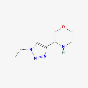 molecular formula C8H14N4O B7628705 3-(1-Ethyltriazol-4-yl)morpholine 