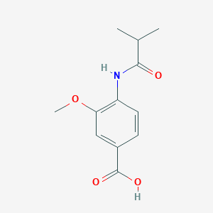 molecular formula C12H15NO4 B7628738 3-Methoxy-4-(2-methylpropanoylamino)benzoic acid 