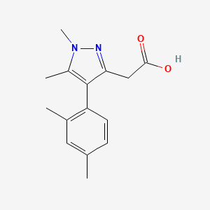 molecular formula C15H18N2O2 B7628752 2-[4-(2,4-Dimethylphenyl)-1,5-dimethylpyrazol-3-yl]acetic acid 