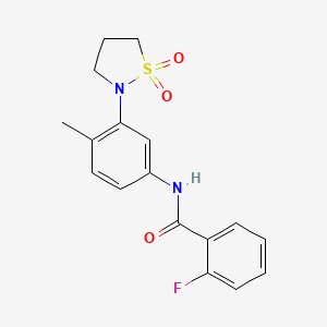 N-[3-(1,1-dioxo-1,2-thiazolidin-2-yl)-4-methylphenyl]-2-fluorobenzamide