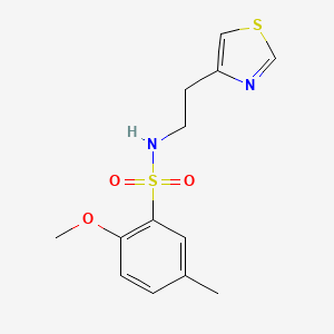 2-methoxy-5-methyl-N-[2-(1,3-thiazol-4-yl)ethyl]benzenesulfonamide