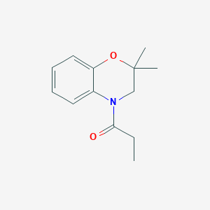 molecular formula C13H17NO2 B7628811 1-(2,2-dimethyl-3H-1,4-benzoxazin-4-yl)propan-1-one 