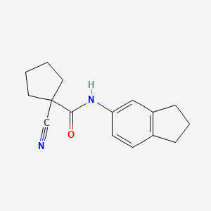 molecular formula C16H18N2O B7628827 1-cyano-N-(2,3-dihydro-1H-inden-5-yl)cyclopentane-1-carboxamide 