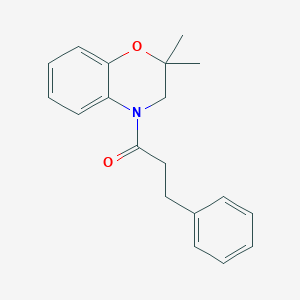 molecular formula C19H21NO2 B7628831 1-(2,2-dimethyl-3H-1,4-benzoxazin-4-yl)-3-phenylpropan-1-one 
