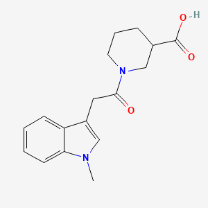 molecular formula C17H20N2O3 B7628843 1-[2-(1-Methylindol-3-yl)acetyl]piperidine-3-carboxylic acid 