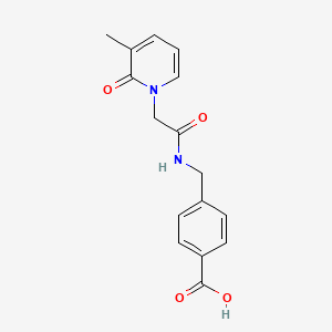 molecular formula C16H16N2O4 B7628845 4-[[[2-(3-Methyl-2-oxopyridin-1-yl)acetyl]amino]methyl]benzoic acid 