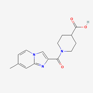 molecular formula C15H17N3O3 B7628878 1-(7-Methylimidazo[1,2-a]pyridine-2-carbonyl)piperidine-4-carboxylic acid 
