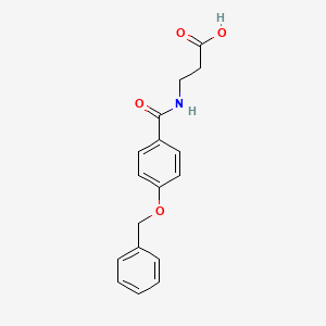molecular formula C17H17NO4 B7628919 3-[(4-Phenylmethoxybenzoyl)amino]propanoic acid 