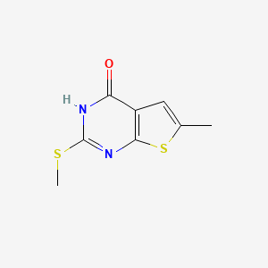 molecular formula C8H8N2OS2 B7628961 6-methyl-2-methylsulfanyl-3H-thieno[2,3-d]pyrimidin-4-one 
