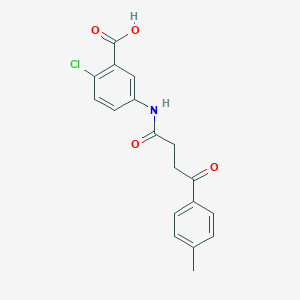molecular formula C18H16ClNO4 B7628965 2-Chloro-5-[[4-(4-methylphenyl)-4-oxobutanoyl]amino]benzoic acid 