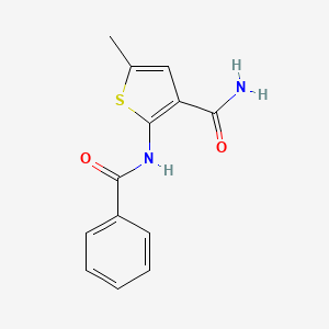 molecular formula C13H12N2O2S B7628987 2-Benzamido-5-methylthiophene-3-carboxamide 