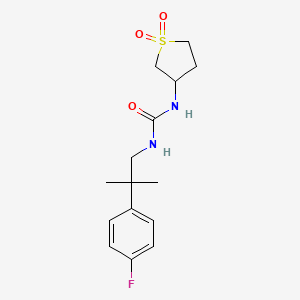 molecular formula C15H21FN2O3S B7628996 1-(1,1-Dioxothiolan-3-yl)-3-[2-(4-fluorophenyl)-2-methylpropyl]urea 