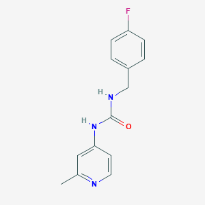 molecular formula C14H14FN3O B7629001 1-[(4-Fluorophenyl)methyl]-3-(2-methylpyridin-4-yl)urea 