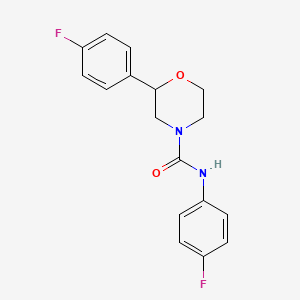 molecular formula C17H16F2N2O2 B7629003 N,2-bis(4-fluorophenyl)morpholine-4-carboxamide 