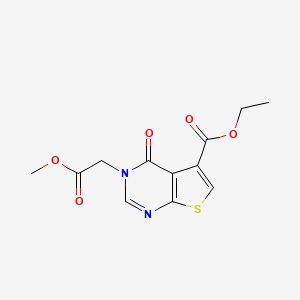 molecular formula C12H12N2O5S B7629009 Ethyl 3-(2-methoxy-2-oxoethyl)-4-oxothieno[2,3-d]pyrimidine-5-carboxylate 