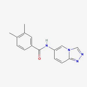molecular formula C15H14N4O B7629017 3,4-dimethyl-N-([1,2,4]triazolo[4,3-a]pyridin-6-yl)benzamide 