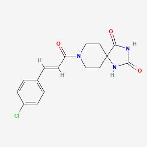molecular formula C16H16ClN3O3 B7629037 8-[(E)-3-(4-chlorophenyl)prop-2-enoyl]-1,3,8-triazaspiro[4.5]decane-2,4-dione 