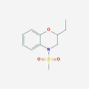 molecular formula C11H15NO3S B7629047 2-Ethyl-4-methylsulfonyl-2,3-dihydro-1,4-benzoxazine 