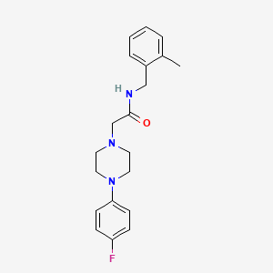molecular formula C20H24FN3O B7629052 2-[4-(4-fluorophenyl)piperazin-1-yl]-N-[(2-methylphenyl)methyl]acetamide 