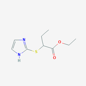molecular formula C9H14N2O2S B7629073 ethyl 2-(1H-imidazol-2-ylsulfanyl)butanoate 