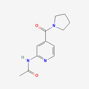 molecular formula C12H15N3O2 B7629088 N-[4-(pyrrolidine-1-carbonyl)pyridin-2-yl]acetamide 