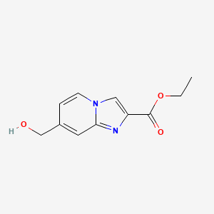 molecular formula C11H12N2O3 B7629103 Ethyl 7-(hydroxymethyl)imidazo[1,2-a]pyridine-2-carboxylate 