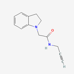 molecular formula C13H14N2O B7629109 2-(2,3-dihydroindol-1-yl)-N-prop-2-ynylacetamide 