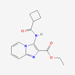 molecular formula C15H17N3O3 B7629121 Ethyl 3-(cyclobutanecarbonylamino)imidazo[1,2-a]pyridine-2-carboxylate 