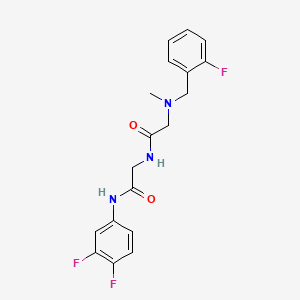 molecular formula C18H18F3N3O2 B7629129 N-(3,4-difluorophenyl)-2-[[2-[(2-fluorophenyl)methyl-methylamino]acetyl]amino]acetamide 