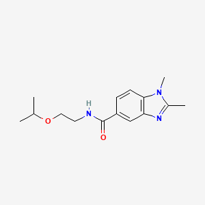 molecular formula C15H21N3O2 B7629172 1,2-dimethyl-N-(2-propan-2-yloxyethyl)benzimidazole-5-carboxamide 