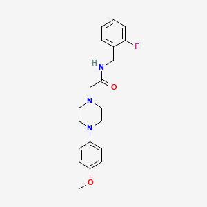 molecular formula C20H24FN3O2 B7629177 N-[(2-fluorophenyl)methyl]-2-[4-(4-methoxyphenyl)piperazin-1-yl]acetamide 