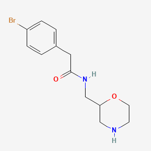 molecular formula C13H17BrN2O2 B7629180 2-(4-bromophenyl)-N-(morpholin-2-ylmethyl)acetamide 