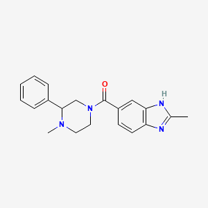 molecular formula C20H22N4O B7629189 (2-methyl-3H-benzimidazol-5-yl)-(4-methyl-3-phenylpiperazin-1-yl)methanone 