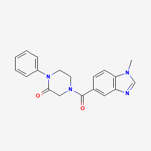 molecular formula C19H18N4O2 B7629203 4-(1-Methylbenzimidazole-5-carbonyl)-1-phenylpiperazin-2-one 