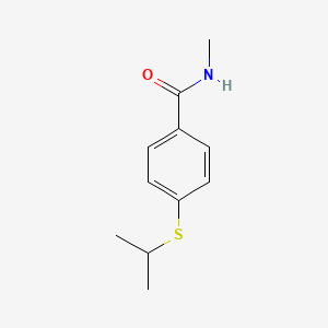 molecular formula C11H15NOS B7629221 N-methyl-4-(propan-2-ylsulfanyl)benzamide 