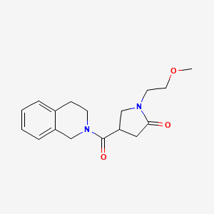 molecular formula C17H22N2O3 B7629228 4-(3,4-dihydro-1H-isoquinoline-2-carbonyl)-1-(2-methoxyethyl)pyrrolidin-2-one 