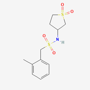molecular formula C12H17NO4S2 B7629254 N-(1,1-dioxothiolan-3-yl)-1-(2-methylphenyl)methanesulfonamide 