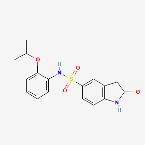 molecular formula C17H18N2O4S B7629263 2-oxo-N-(2-propan-2-yloxyphenyl)-1,3-dihydroindole-5-sulfonamide 