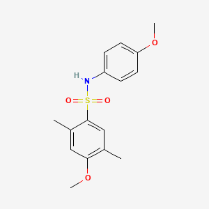 molecular formula C16H19NO4S B7629268 4-methoxy-N-(4-methoxyphenyl)-2,5-dimethylbenzene-1-sulfonamide 
