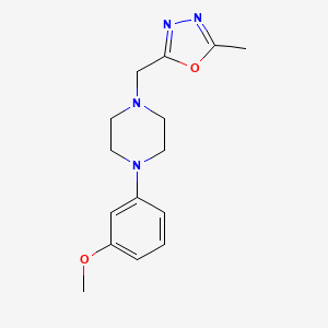 molecular formula C15H20N4O2 B7629277 2-[[4-(3-Methoxyphenyl)piperazin-1-yl]methyl]-5-methyl-1,3,4-oxadiazole 